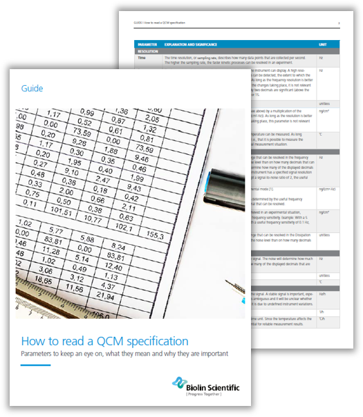 How to read a QCM specification Guide Biolin Scientific